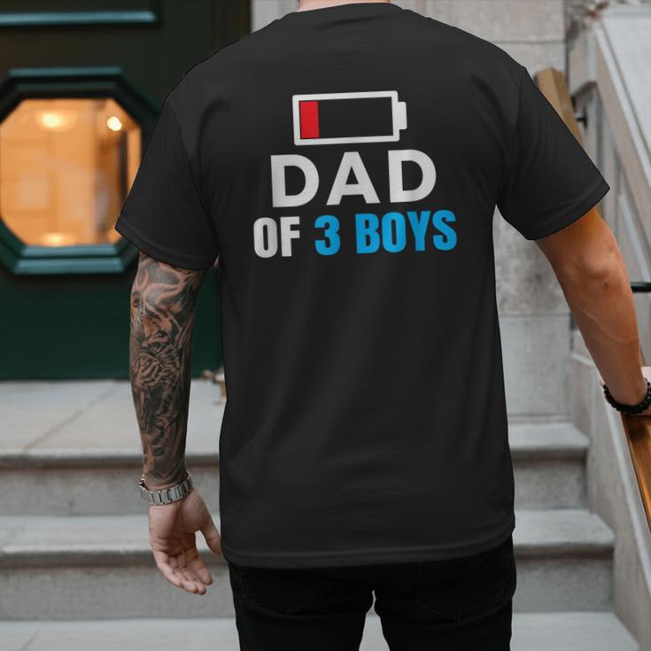 Matching Father's Day Low Battery Dad Of 3 Boys Men's Back Print T-Shirt