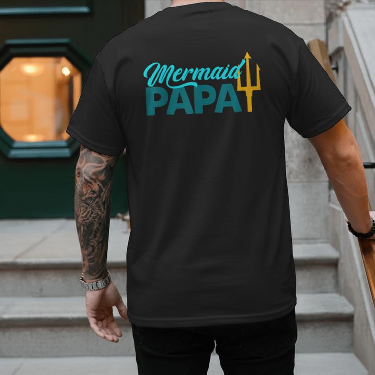 Mermaid Dad Mermaid Papa Grandpa Security Party Small Men's Back Print T-Shirt Mermaid Dad Mermaid Papa Grandpa Security Party Small Men's Back Print T-Shirt