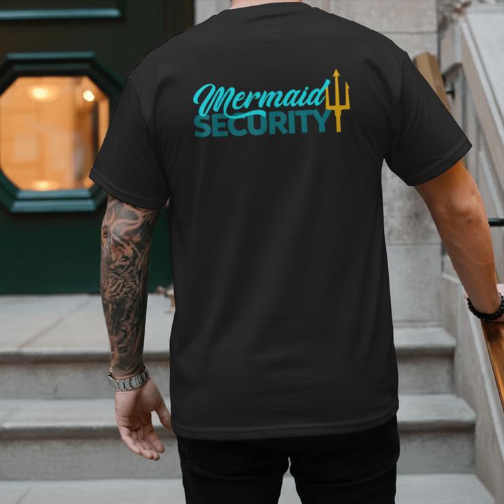 Mermaid Security Birthday Party Matching Dad Boys Men's Back Print T-Shirt