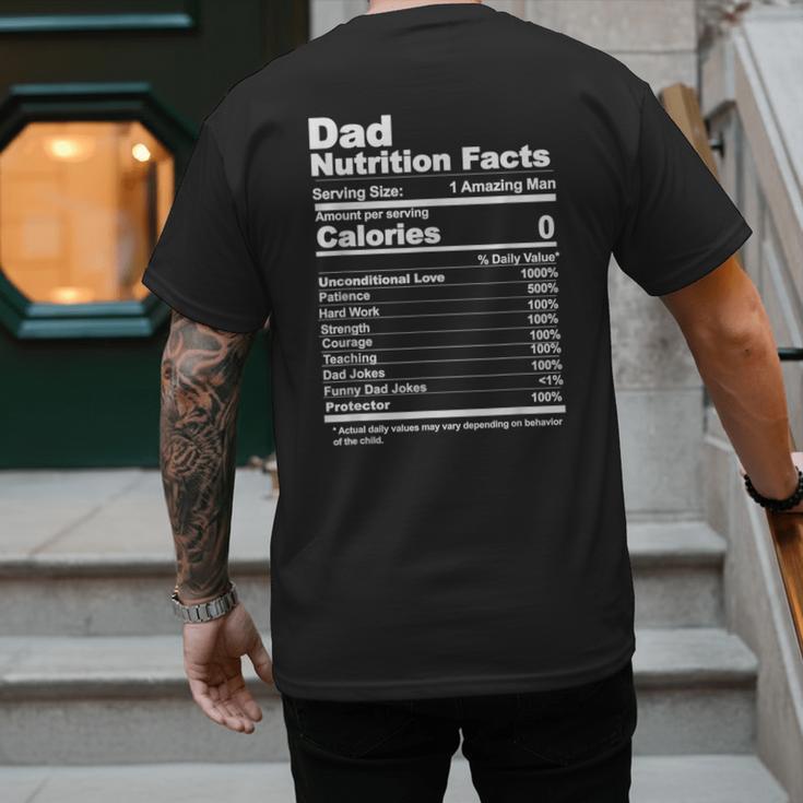 Miftees Fathers Day Tees Dad Nutrition Facts Men's Back Print T-Shirt