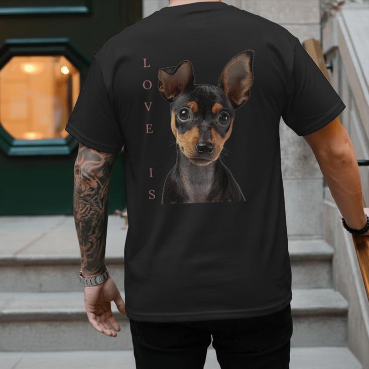 Miniature Pinscher Shirt Dog Mom Dad Tshirt Love Puppy Pet Men's Back Print T-Shirt