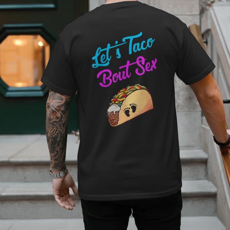 Mom Dad Let's Taco Bout Sex Gender Reveal Party Men's Back Print T-Shirt