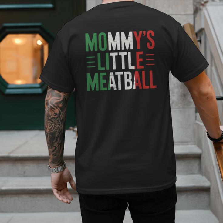 Mommy's Little Meatball Italian Quote Family Dad Mom Kids Men's Back Print T-Shirt