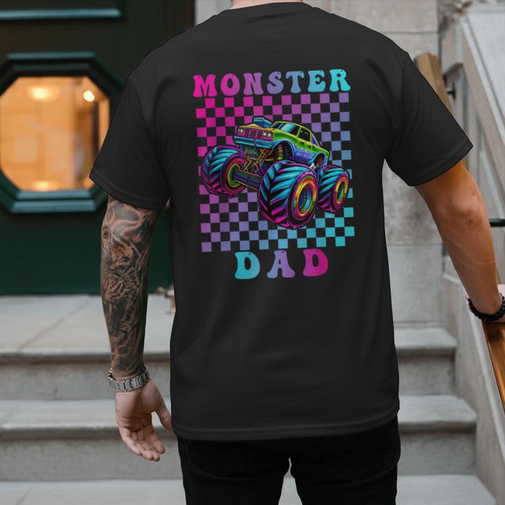 Monster Truck Dad Family Matching Shirt Truck Lovers Men's Back Print T-Shirt