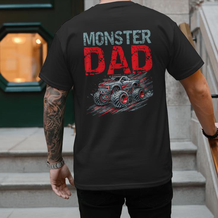 Monster Truck Dad Father's Day Men Men's Back Print T-Shirt