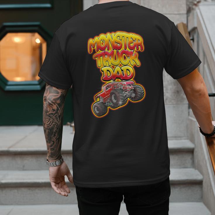 Monster Truck Dad Hot Red Graffiti Style Men's Back Print T-Shirt