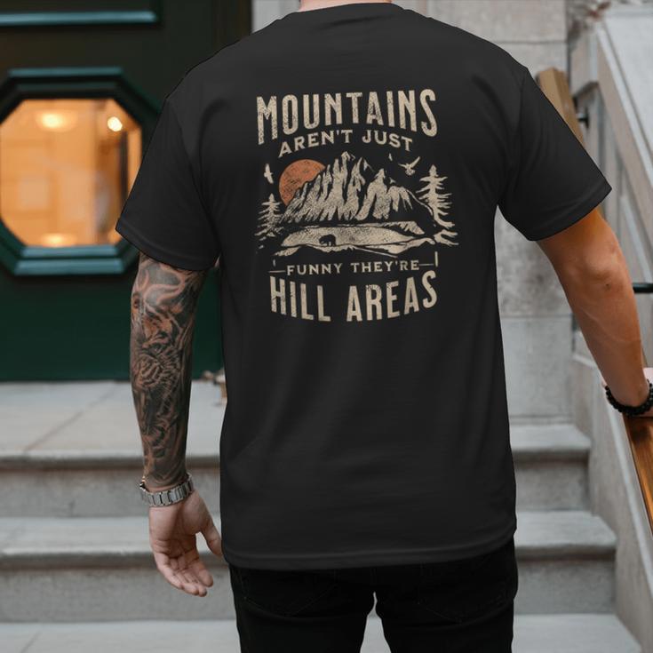 Mountains Aren't They'Re Hill Areas Dad Joke Word Pun Men's Back Print T-Shirt