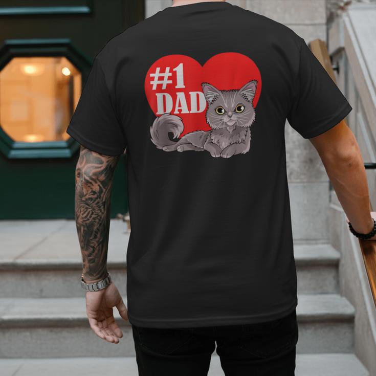 Nebelung Cat 1 Dad Father's Day Daddy Heart Decor For Men Women Kids Men's Back Print T-Shirt