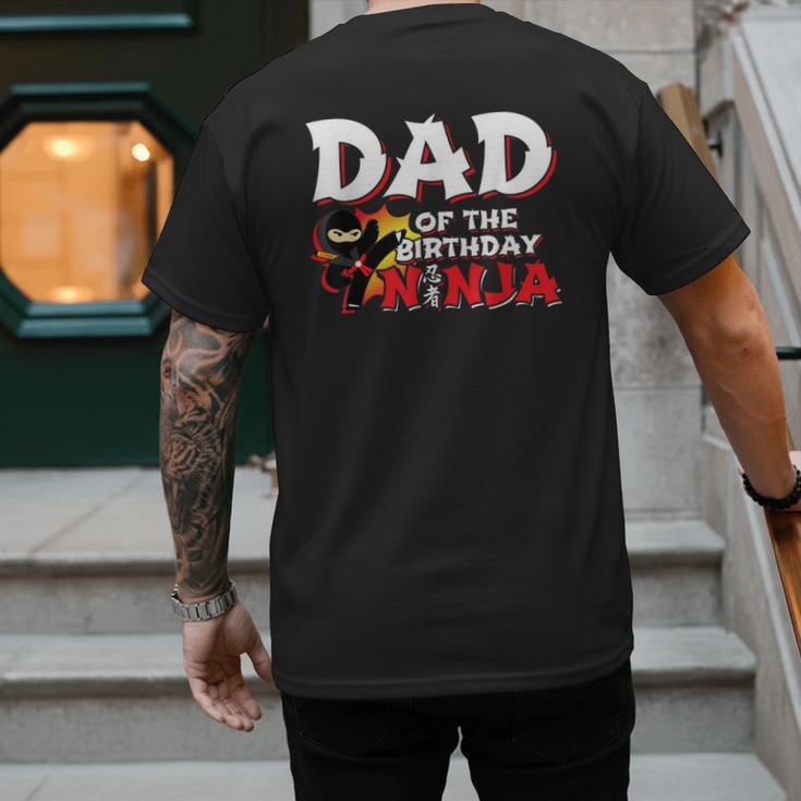 Ninja Birthday Party Dad Of The Birthday Ninja Small Men's Back Print T-Shirt
