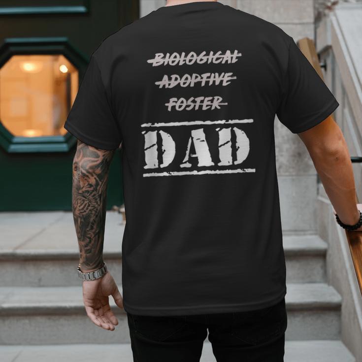 Not Biological Adoptive Foster But Dad T-Shirt For Fathers Men's Back Print T-Shirt