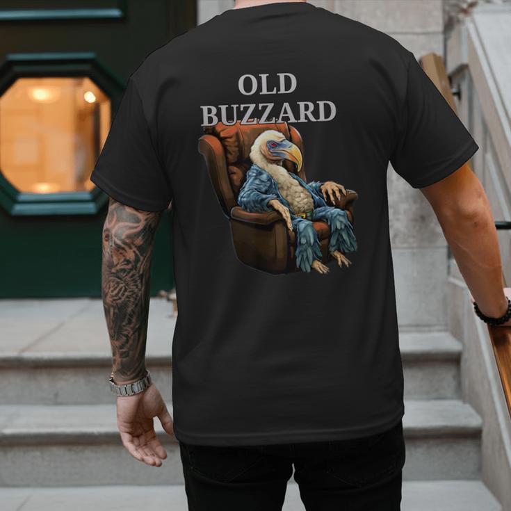 Old Buzzard Bird Old Man Grandpa Recliner Dads Joke Men's Back Print T-Shirt