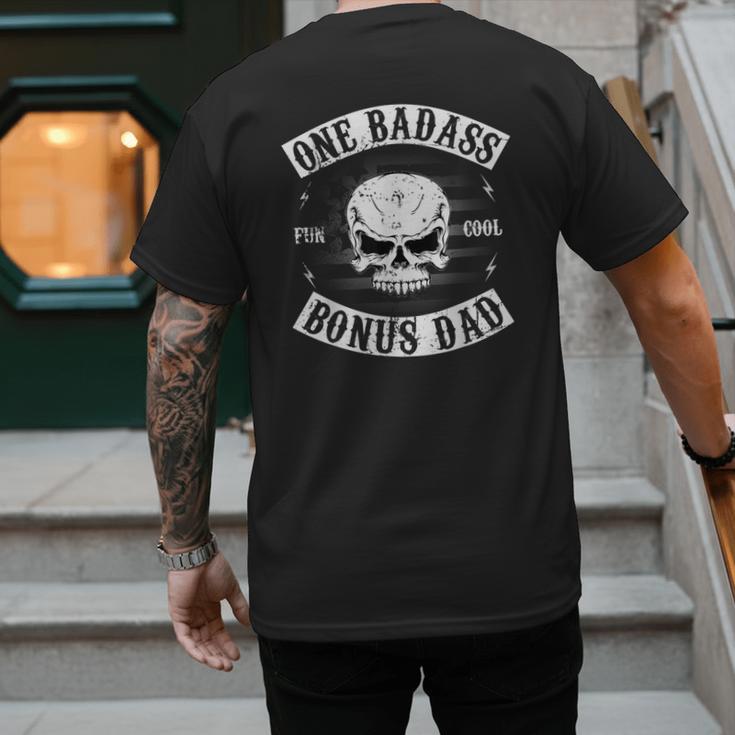 One Badass Bonus Step Dad Birthday Stepdad Men's Back Print T-Shirt