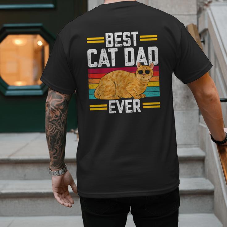 Orange Cat Best Cat Dad Ever Orange Tabby Cat Men's Back Print T-Shirt Orange Cat Best Cat Dad Ever Orange Tabby Cat Men's Back Print T-Shirt