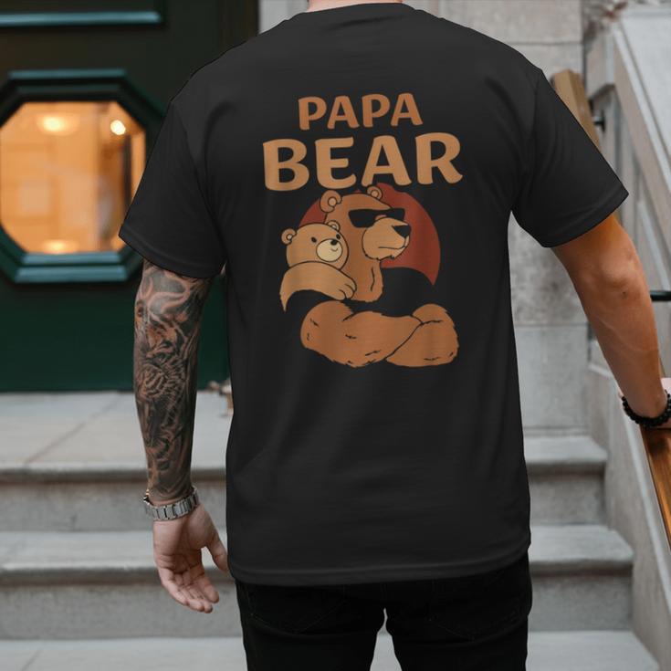 Papa Bear Bears Animal Pun Lover Dad Father Daddy Father's Men's Back Print T-Shirt