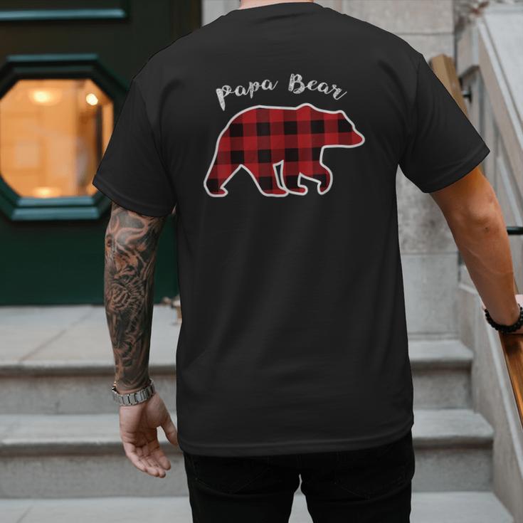 PAPA Bear Men Red Plaid Christmas Pajama Family Dad Small Men's Back Print T-Shirt PAPA Bear Men Red Plaid Christmas Pajama Family Dad Small Men's Back Print T-Shirt