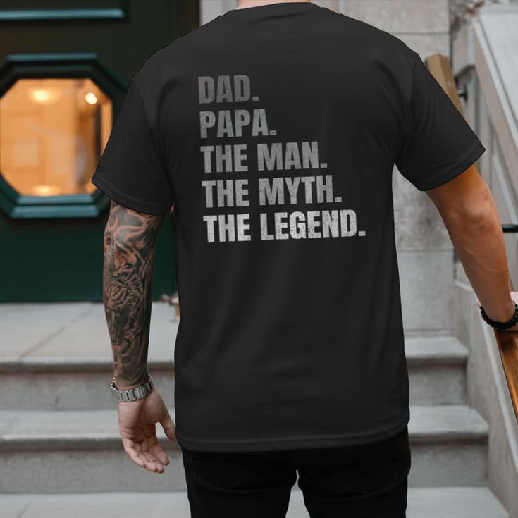 Papa Dad Legend Men Grandpa Christmas Father's Day Birthday Men's Back Print T-Shirt