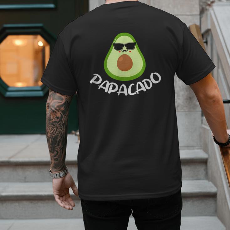 Papacado Avocado Dad Daddy Father's Day Men's Back Print T-Shirt