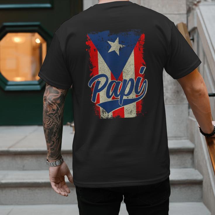 Papi Puerto Rican Dad Puerto Rico Pride Boricua Father's Day Men's Back Print T-Shirt
