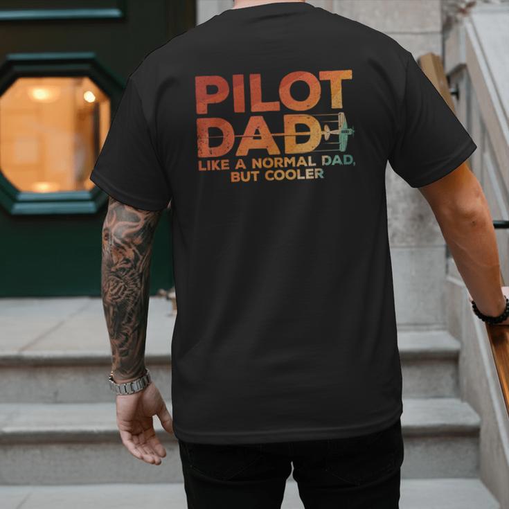 Pilot Dad Art For Men Father Aviation Airplane Pilot Men's Back Print T-Shirt