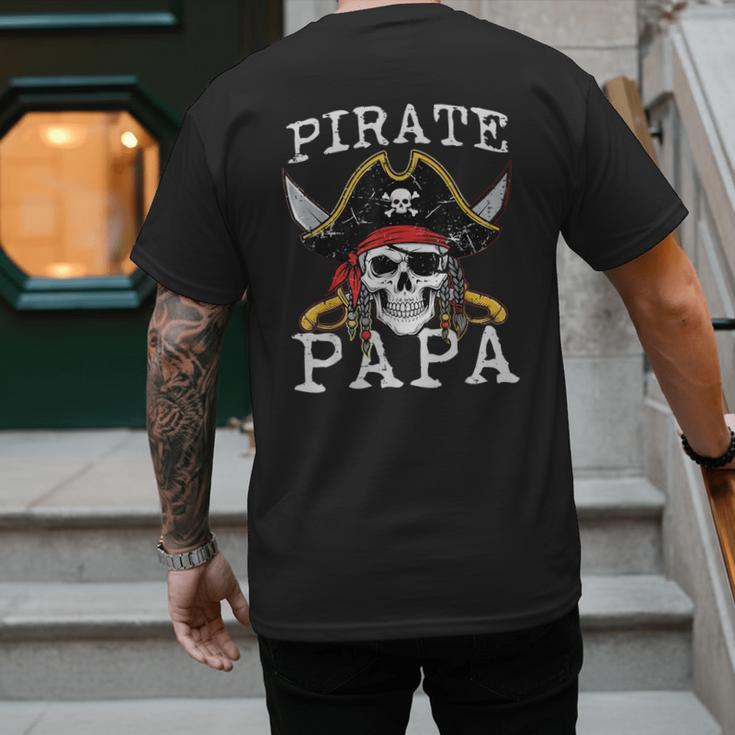 Pirate Papa Skull Family Matching Costume Dad Grandpa Men Men's Back Print T-Shirt