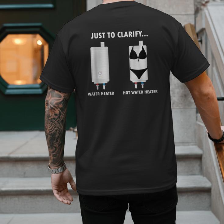 Plumber Hot Water Heater Plumbing Dad Joke Men's Back Print T-Shirt