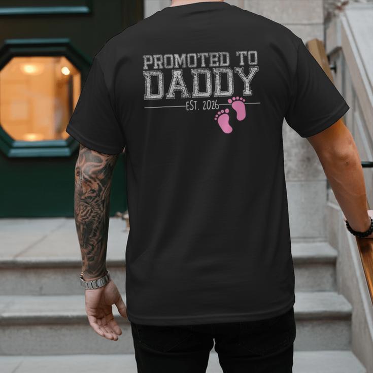Promoted To Daddy Est 2026 Shirt New Daddy New Dad Men's Back Print T-Shirt