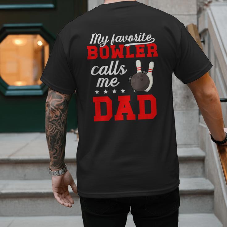 Proud Bowling Dad Of A Bowler Dad Bowling Father Men's Back Print T-Shirt