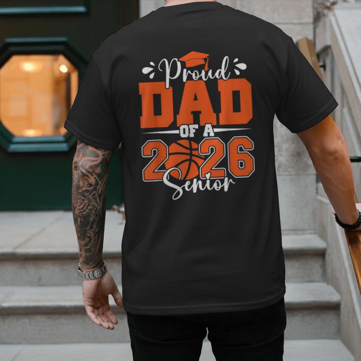 Proud Dad Of A 2026 Senior Basketball Graduation Family Men's Back Print T-Shirt