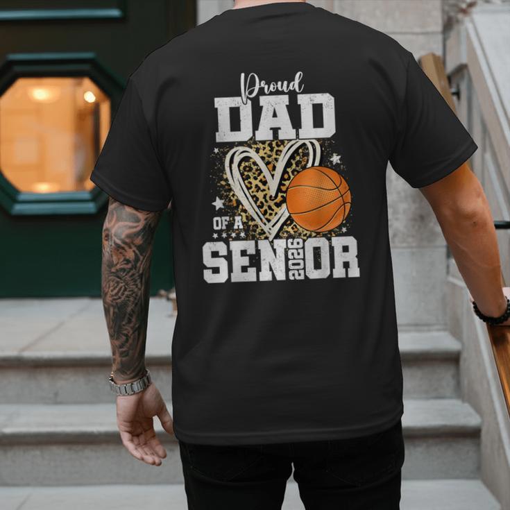 Proud Dad Of A 2026 Senior Basketball Graduation Leopard Men's Back Print T-Shirt Proud Dad Of A 2026 Senior Basketball Graduation Leopard Men's Back Print T-Shirt