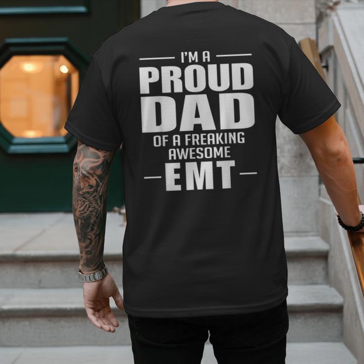 Proud Dad Of a Freaking Awesome EMT Emergency Medical Men's Back Print T-Shirt