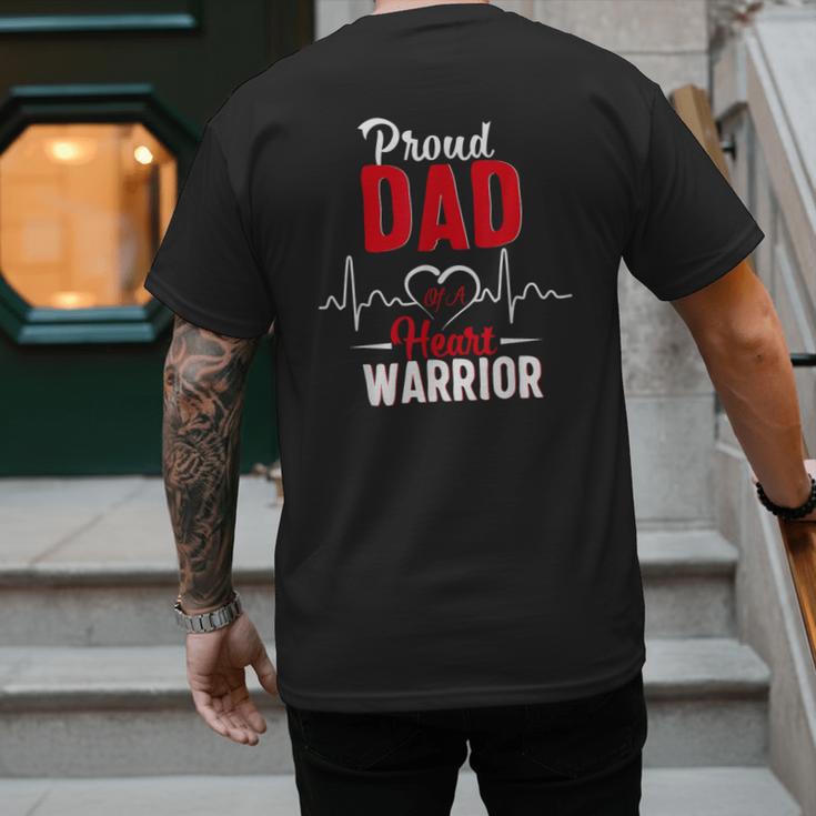 Proud Dad Of a Heart Warrior CHD Awareness Shirt Gift Men's Back Print T-Shirt