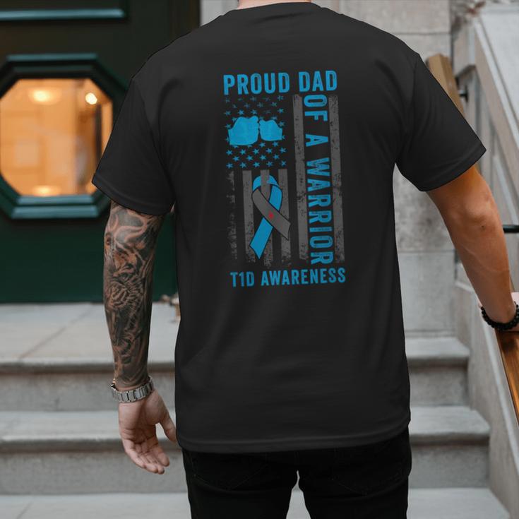Proud Dad Of A T1D Warrior Type 1 Diabetes Awareness Men's Back Print T-Shirt