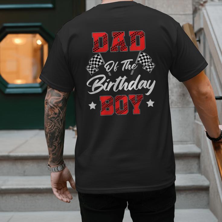 Race Car Dad Of The Birthday Boy Racing Family Pit Crew Men's Back Print T-Shirt