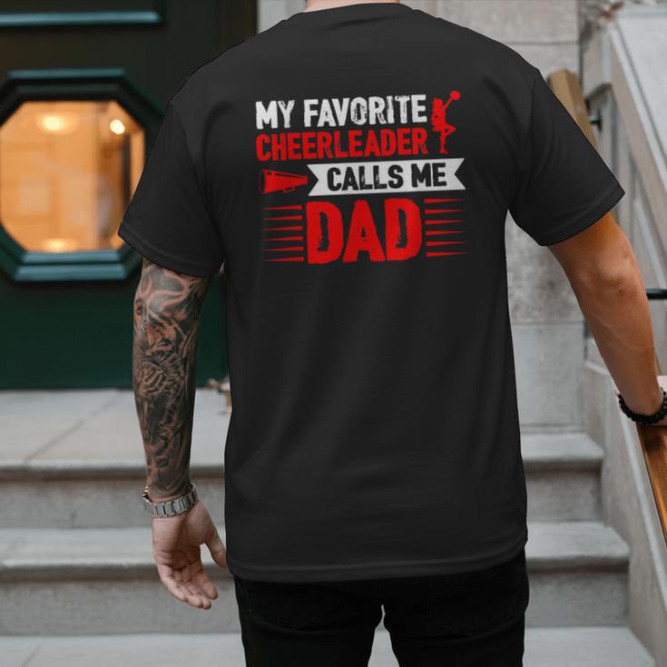 Red Cheer Dad Family Father Cheerleader Squad Men's Back Print T-Shirt Red Cheer Dad Family Father Cheerleader Squad Men's Back Print T-Shirt