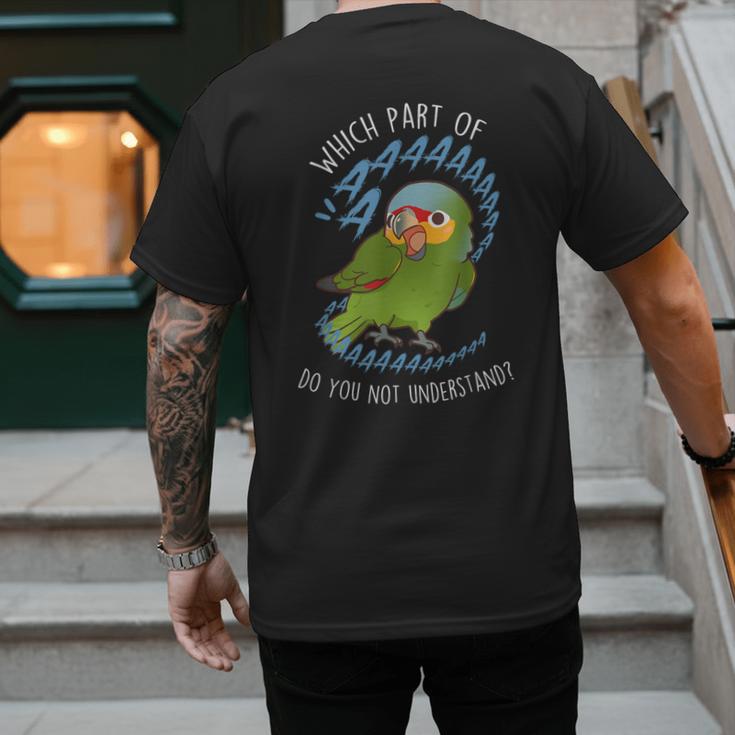 Red-Lored Amazon Parrot Aaaa Cute Pet Bird Mom Dad Men's Back Print T-Shirt