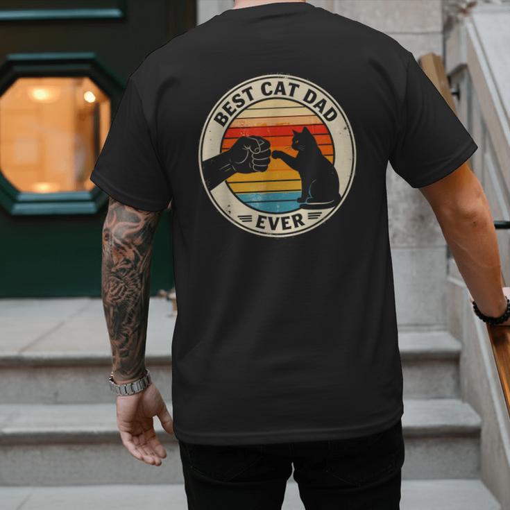 Retro Cat Dad Ever Cats Lovers For Men Women And Kids Men's Back Print T-Shirt