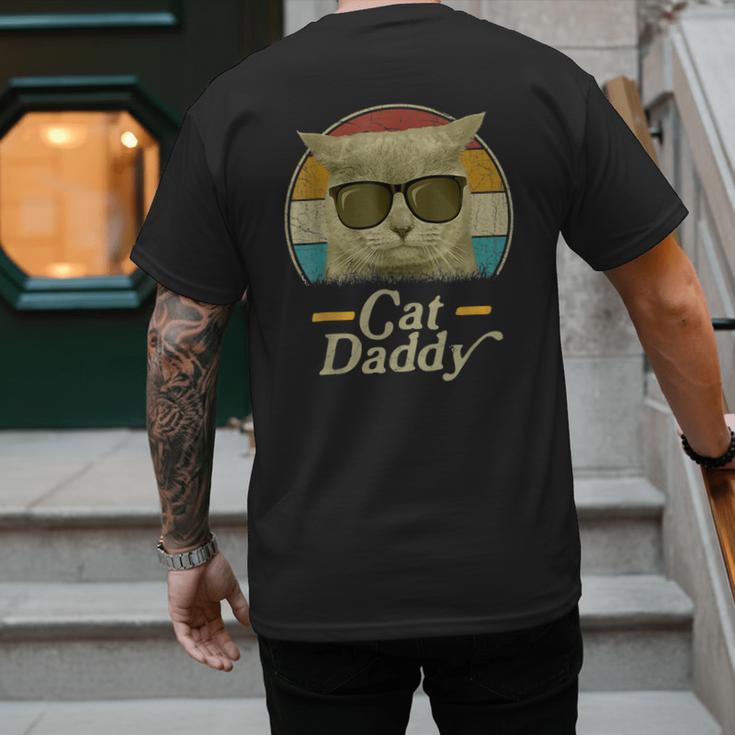 Retro Cat Daddy 80s 90s Style Sunglasses Men's Back Print T-Shirt