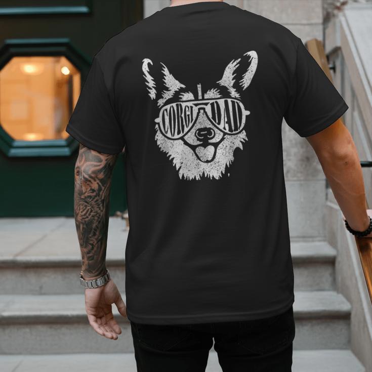 Retro Corgi Dad Dog Owner Pet Welsh Corgi Fathers Day Men's Back Print T-Shirt