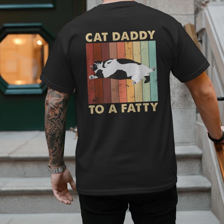 Retro Fat Chonk Dad Tee Cat Daddy To A Fatty Men's Back Print T-Shirt