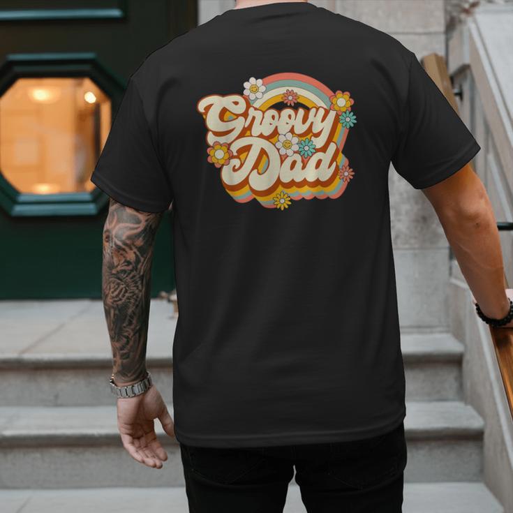 Retro Groovy Dad Family Birthday 60s 70s Hippie Costume Men's Back Print T-Shirt
