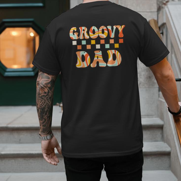 Retro Groovy Dad Matching Family 1st Birthday Party Men's Back Print T-Shirt