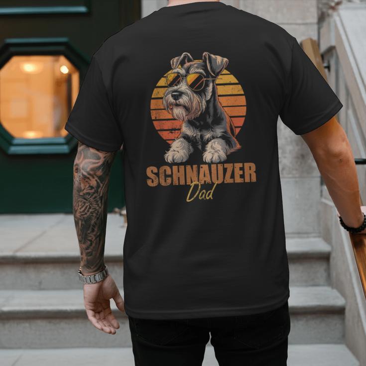 Retro Miniature Schnauzer Dad Vintage Dog Lovers Men's Back Print T-Shirt