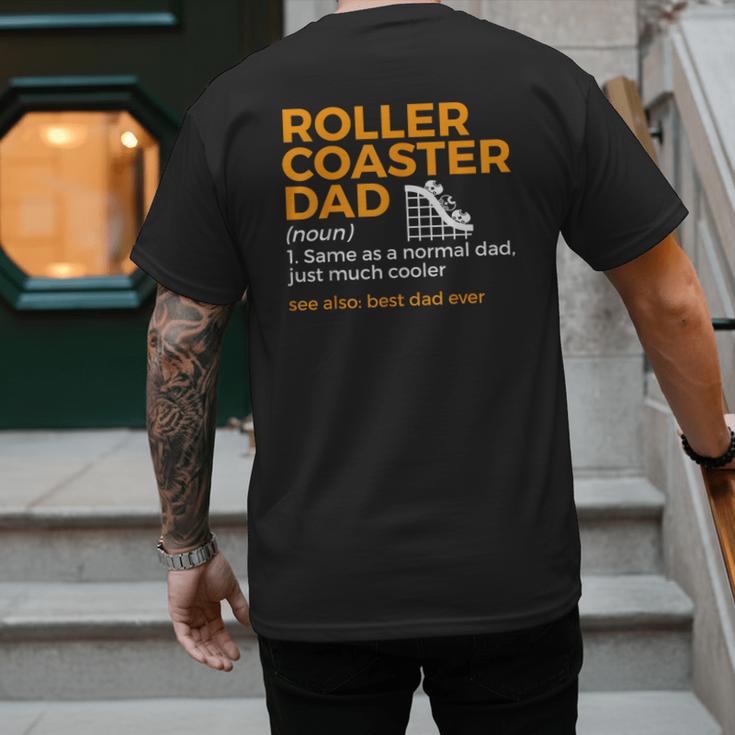Roller Coaster Dad Definition Best Dad Ever Men's Back Print T-Shirt