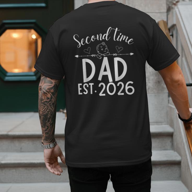 Second Time Dad Est 2026 Pregnancy Announcement Baby Daddy Men's Back Print T-Shirt
