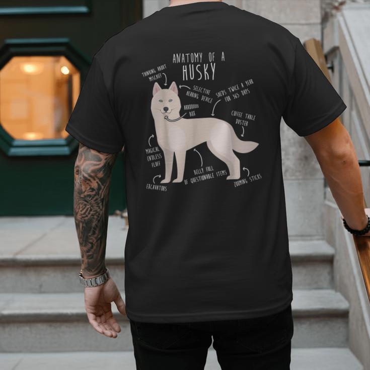 Siberian Husky Dog Anatomy Pet Mom Cute Dog Dad Men Women Kids Men's Back Print T-Shirt