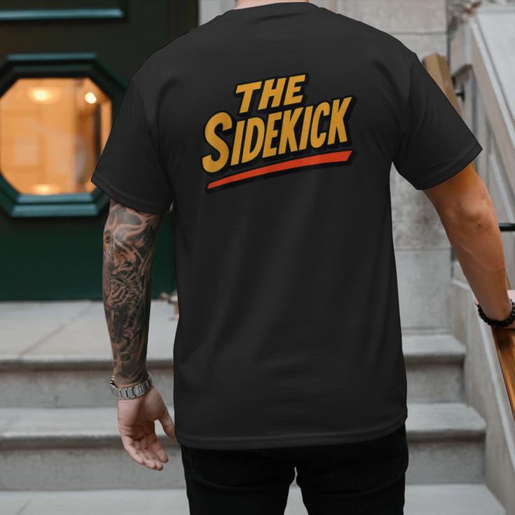 Sidekick Easy Halloween Matching Superhero Costume Dad Mom Men's Back Print T-Shirt Sidekick Easy Halloween Matching Superhero Costume Dad Mom Men's Back Print T-Shirt