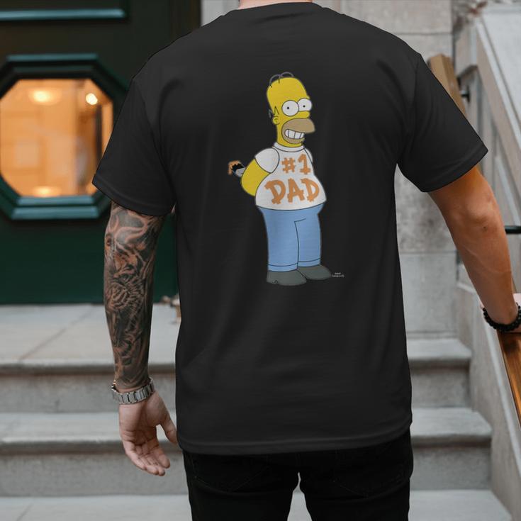 The Simpsons Homer Number 1 Dad Father's Day V2 Men's Back Print T-Shirt