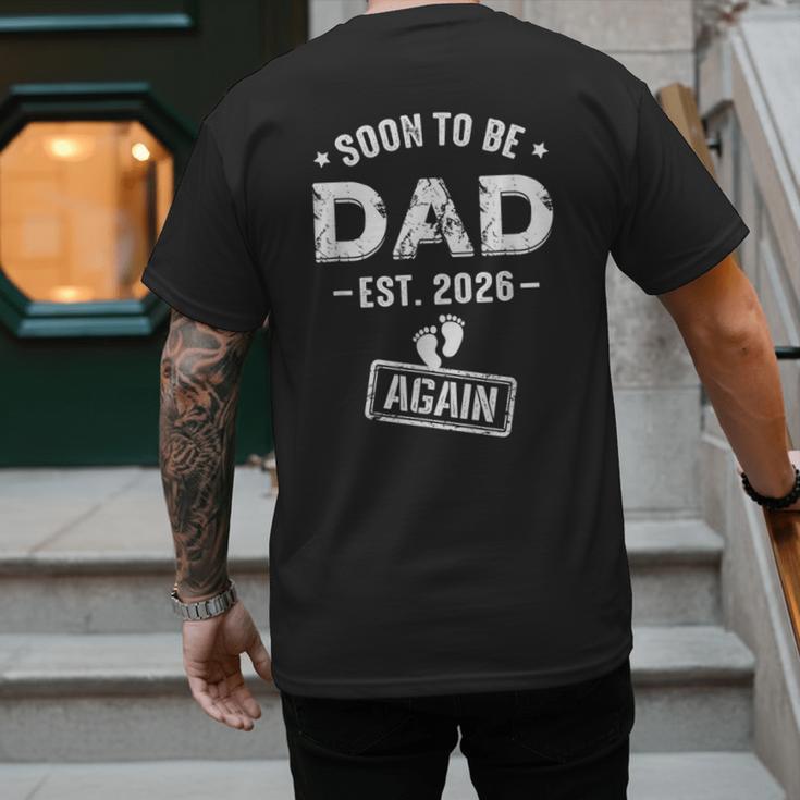 Soon To Be Dad Again Promoted To Dad Again 2026 Men's Back Print T-Shirt Soon To Be Dad Again Promoted To Dad Again 2026 Men's Back Print T-Shirt