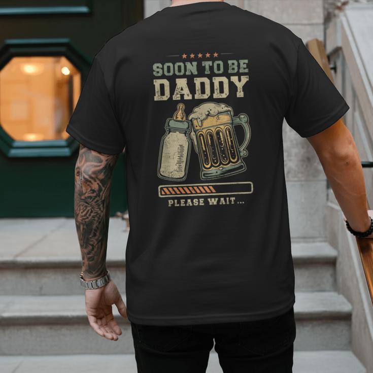 Soon To Be Daddy Fatherhood Baby Announcement Future Dad Men's Back Print T-Shirt