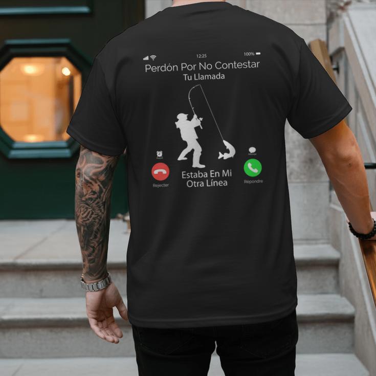 Sorry Missed Call Fisher Dad In Spanish Men's Back Print T-Shirt Sorry Missed Call Fisher Dad In Spanish Men's Back Print T-Shirt